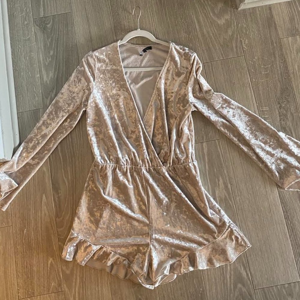 Honey Punch Crushed Velvet Romper